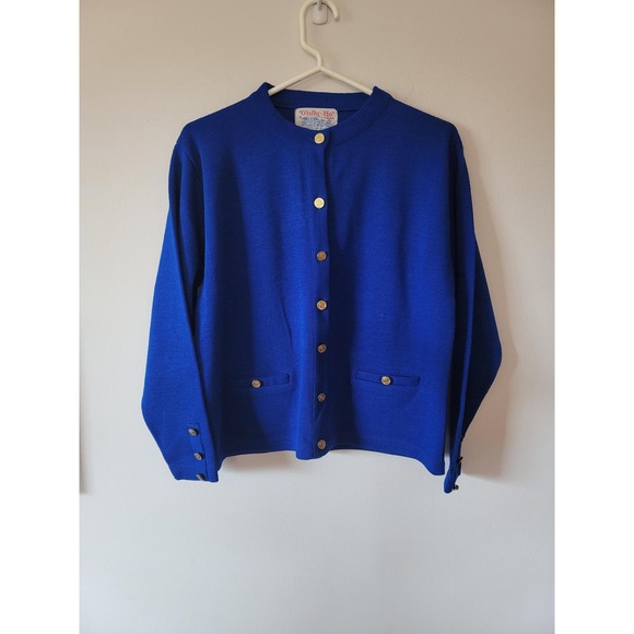 Vintage Tally Ho Pollak Imp & Exp 100% Acrylic Cardigan Sweater Petite Med - Picture 1 of 8
